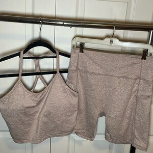 Light Pink Heathered Bike Shorts